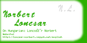 norbert loncsar business card